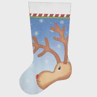 Peeking Reindeer Stocking by Pepperberry Designs (thumbnail)