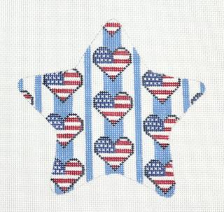 patriotic star, hearts on stripes by Kangaroo Paw Designs (thumbnail)