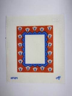 Orange & Perwinkle Frame Canvas by Anne Fisher Needlepoint (thumbnail)
