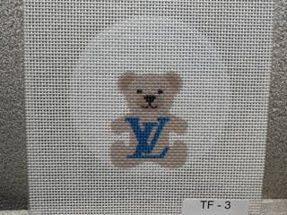 Cream LV Teddy Bear Bag Charm by Alice Peterson (thumbnail)