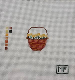 Lightship Basket with Yellow or Red Daffodil Flowers by M F Needlepoint (thumbnail)