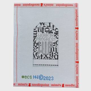 Work In Progress Retro Travel Tag by Hedgehog Needlepoint (thumbnail)