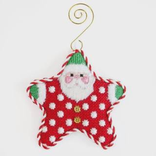 Red Polka Dot PJ Santa with Stitch Guide by Two Sisters Needlepoint (thumbnail)