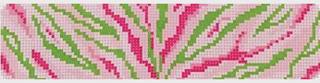 Zebra Stripes Cuff - Pinks and Greens with Pink Background by Kate Dickerson Needlepoint Collections (thumbnail)