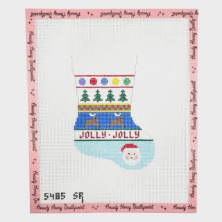 Jolly Stripe Mini Stocking by Susan Roberts Needlepoint (thumbnail)