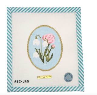 Snowdrop and Carnation Flowers – January by Atlantic Blue Canvas (thumbnail)