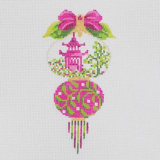 Pink & Green Triple Onion by Kelly Clark Needlepoint (Colonial Needle) (thumbnail)