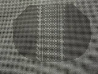 Gray Scale Lace Stripe Kiss Lock Canvas by Jeni Sandberg Needlepoint (thumbnail)