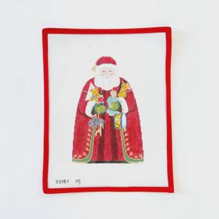 Santa with Toys Tree Topper by Susan Roberts Needlepoint (thumbnail)