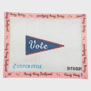 Vote Pennant Canvas by Stitch Style Needlepoint (thumbnail)