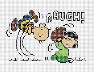 Officially Needlepoint PEANUTS Football - Charlie Brown & Lucy - "AARGH!" Canvas by Officially Needlepoint (thumbnail)
