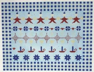 Blue Gingham Pierrot Pillow - Trunk Show by Doolittle Stitchery (thumbnail)