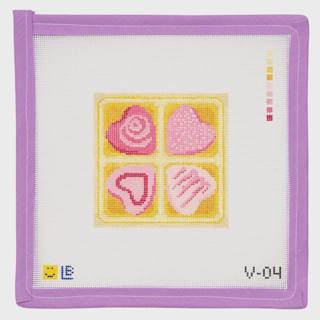 4 Piece Heart Chocolates by Lauren Bloch Designs (thumbnail)
