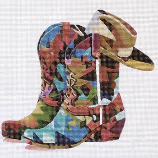 Cowboy Boots & Hat Canvas by PLD Designs (thumbnail)