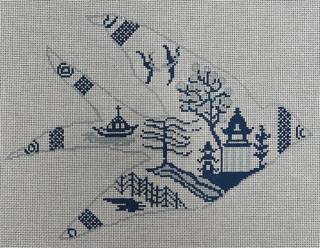Blue Willow Bird by The Gingham Stitchery (thumbnail)