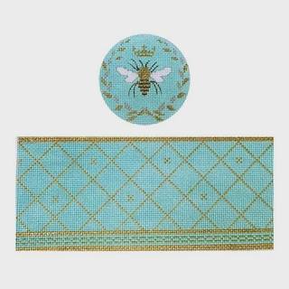 Queen Bee Blue Hinged Box with Hardware by Funda Scully (thumbnail)