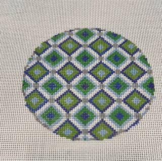 KKO179 Blue and Green Striped ornament by Kristine Kingston (thumbnail)