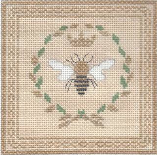 Square - Beige Bee with Crown by Funda Scully (thumbnail)