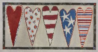 stars & stripes hearts bolster by Pippin Studio (thumbnail)