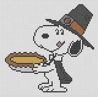 Peanuts - Snoopy as Pilgrim by Officially Needlepoint (thumbnail)