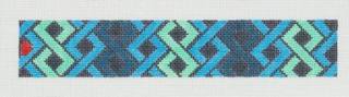 Hicks Braid Key Fob Canvas - blue by Jeni Sandberg Needlepoint (thumbnail)