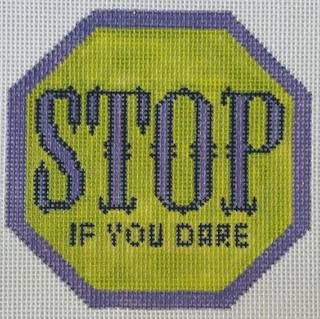 STOP IF YOU DARE ORNAMENT HSS03 by Kimberly Ann Needlepoint (thumbnail)