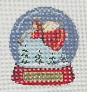 snow globe, angel by Susan Roberts Needlepoint (thumbnail)