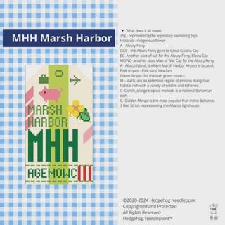 Retro Travel Tag · Marsh Harbor by Hedgehog Needlepoint (thumbnail)