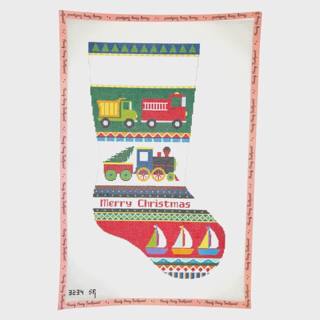 Transportation Stripe Stocking by Susan Roberts Needlepoint (thumbnail)