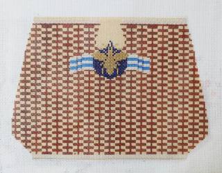 Large Nantucket Basket with Bee by Anne Fisher Needlepoint (thumbnail)