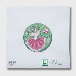 Sugar Plum Fairy Round Canvas by Rebecca Wood Designs (thumbnail)