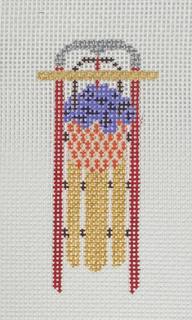 sled with floral basket by Anne Fisher Needlepoint (thumbnail)