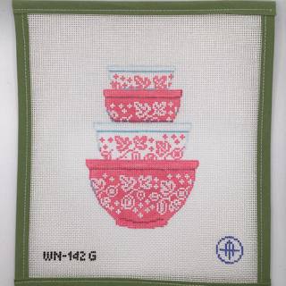 Vintage Mixing Bowls - Gooseberry by Wheelhaus Needlepoint (thumbnail)