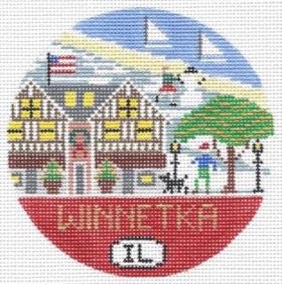 Winnetka Round Canvas by Doolittle Stitchery (thumbnail)
