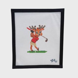 Golf Reindeer by Boxwood Needlepoint (thumbnail)