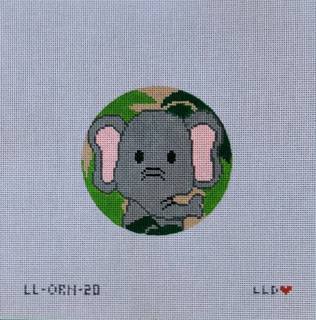 Elephant Ornament Round by Laura Love Designs (thumbnail)