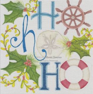 Nicole Tamarin NTPL05 Pillow: Coastal Ho! Ho! Ho! by Painted Pony Designs (thumbnail)