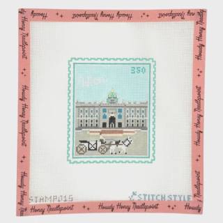 Vienna Hofburg Travel Stamp Canvas by Stitch Style Needlepoint (thumbnail)