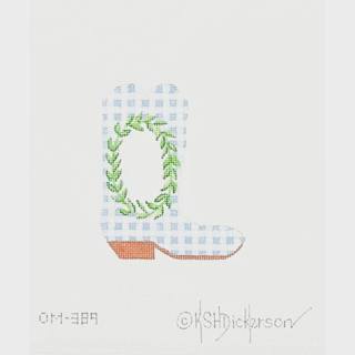 Blue Wreath Mini Cowgirl Boot by Kate Dickerson Needlepoint Collections (thumbnail)