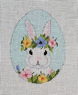 Floral Crown Bunny by Susan Roberts Needlepoint (thumbnail)