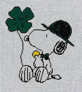 PEANUTS - Snoopy with Shamrock by Officially Needlepoint (thumbnail)