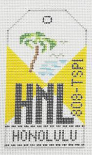 Retro Travel Tag - Honolulu by Hedgehog Needlepoint (thumbnail)