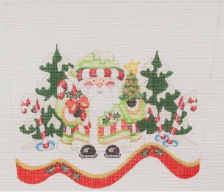 Candy Cane Santa Stocking Cuff by Strictly Christmas (thumbnail)