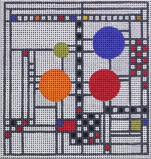 FLW-14 Art Glass 3 Square by Danji Designs (thumbnail)