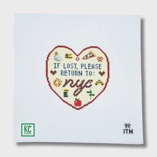 If Lost Please Return to NYC Canvas by Ivy Thread Needlepoint (thumbnail)