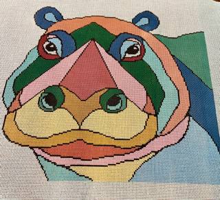 A Stitch In Time ASIT566 COLORFUL HIPPO by A Stitch in Time (thumbnail)