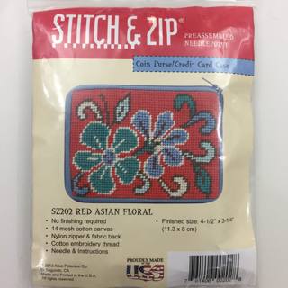 202 Red Asian Pattern Coin Purse/Card Case Kit by Alice Peterson (thumbnail)