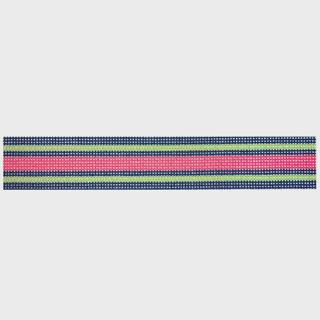 Pink Stripe Key Fob by Two Sisters Needlepoint (thumbnail)
