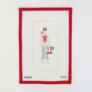 Lobster Sweater Girl by Jennifer Vallez Needlepoint (thumbnail)