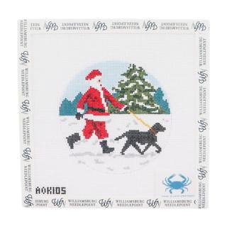 Dog Walker Santa - Black Lab by Ann Kaye Studio (thumbnail)